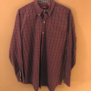 Izod Men's Long Sleeve Button-up Shirt Large